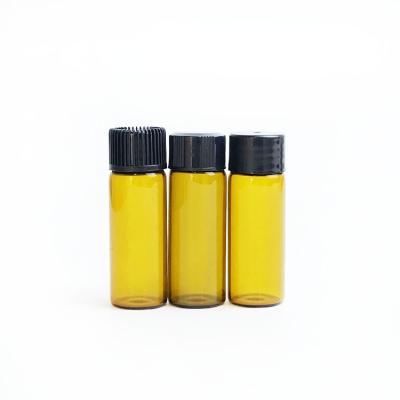 China 1ml 2ml Amber Glass Sample Vials With Small Lid 3ml 5ml Cosmetic Tiny Glass Bottles For Essential Oil for sale