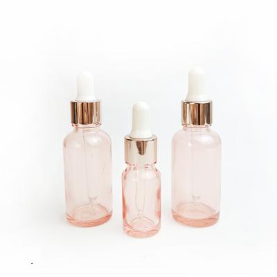 China High Quality E Juice Bottle Round Pink Colorful 10ML 20ML 30ML Dropper Bottle 10ML 20ML 30ML Essential Oil Cosmetic Glass Bottle for sale