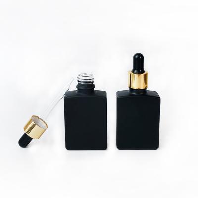 China Black Dropperglass 30Ml Cosmetic High Quality Glass Dropper Bottle 30ml Essential Oil Black Bottle for sale