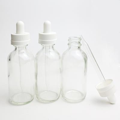 China 15ml 30ml 60ml clear white cosmetic bottle cosmetic gass dropper essential oil for sale