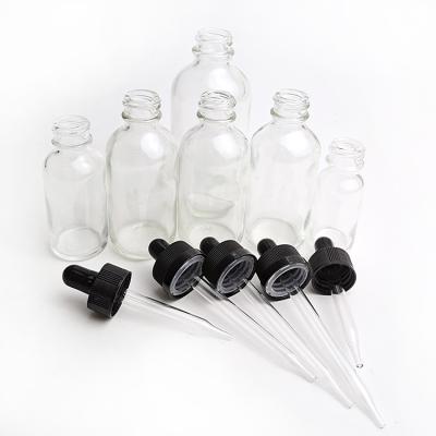 China 15ml 30ml 60ml Glass Bottle Cosmetic Clear Empty Essential Oil Cosmetic Bottle for sale