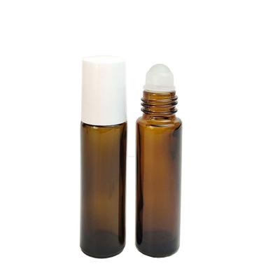 China Cosmetic Hot Selling Essential Oil Roller Bottles 10ml Amber Glass Roll Ball Bottle for sale