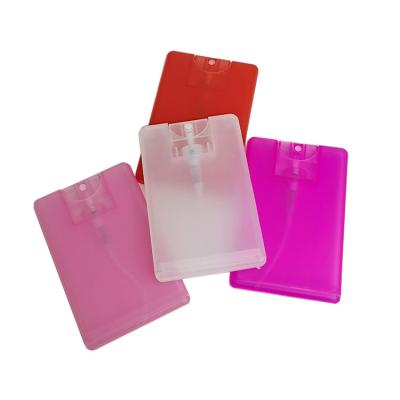 China Hot Selling Empty Plastic Type Refillable Perfume Mist Spray Hand Sanitizer 20ml Credit Card Plastic Bottle for sale