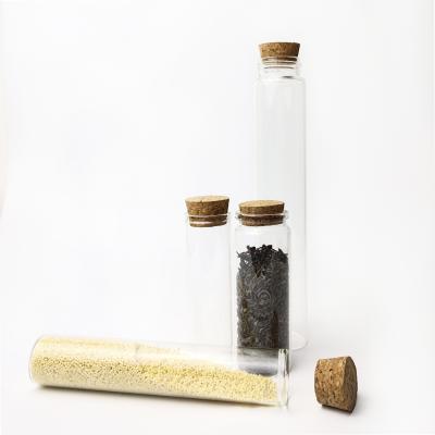 China 30ml Cosmetic High Quality Chemical Laboratory Round Bottom Flat Bottom With Cork Stopper Glass Test Tube for sale