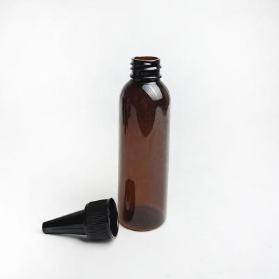 China Wholesale 100/120ML PET Cosmetic Essential Oil E Liquid Amber Plastic Bottle With Twist IN STOCK for sale