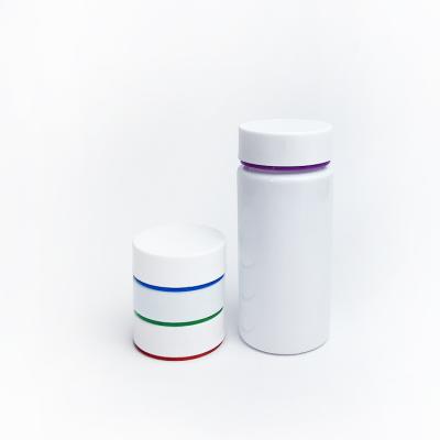 China 250cc Cosmetic PET Plastic Supplement Container, White Cylinder Food Safety PET Vitamin Plastic Pill Bottle for sale