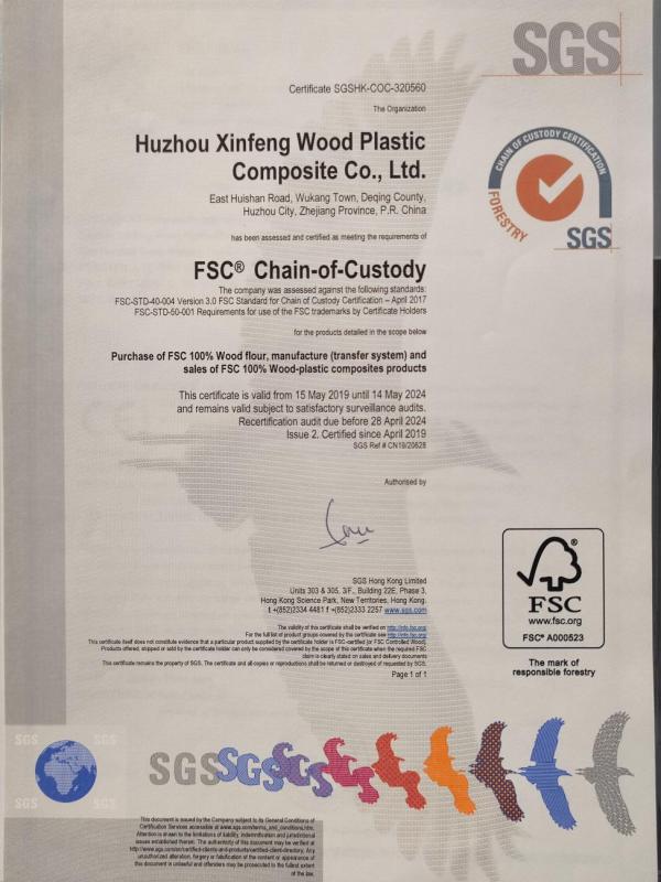 FSC - Huzhou Xinfeng Wood Plastic Composite Co., Ltd.