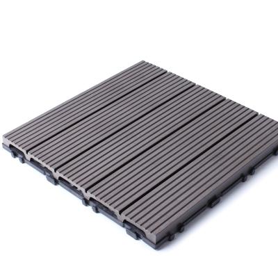 China Interlocking DIY Easy-to-install Durable Exterior Decorative WPC DIY Tiles XF-C031 300*300*27 mm for sale