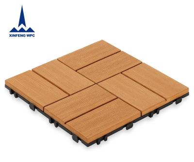 China Modern Brown Color WPC DIY Tiles Wholesale Composite Decking Tiles XF-N011 for sale