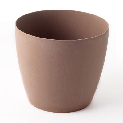 China Style WPC Lightweight Natural Wood Plastic Compound Flower Pot For Garden for sale