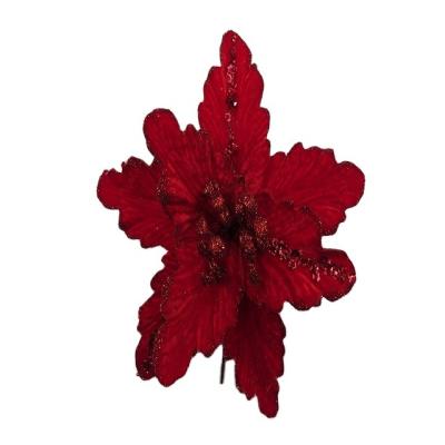 China Professional wholesale decoration artificial poinsettia birthday wedding flower ornament plant artificial flower for sale