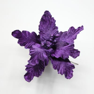 China Factory Direct Christmas Flower Ornament Artificial Velvet Flower Plants Indoor Decoration Artificial Flower for sale