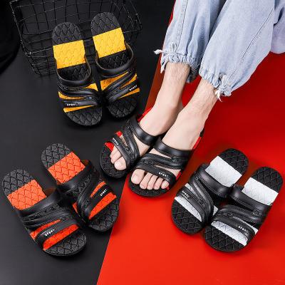 China Cushioning Men's Slippers Summer Korean Sandals Shape Personalized Beach House Bathroom One Word Slippers for sale