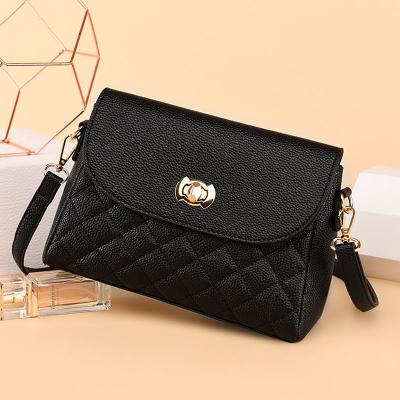 China 2022 New Fashion Small Square Large Capacity Shoulder Bag Leather Women Simple Waterproof Messenger Bag for sale