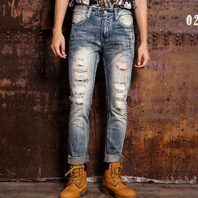 China Breathable Men Vintage Breathable Jeans Long Pants Ripped Jeans for sale