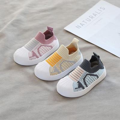 China 2022 New Spring and Summer Boys' Shoes Baby Breathable Mesh Knitted Girls' Shoes Kindergarten Sports Shoes for sale