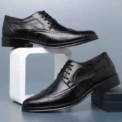 China Waterproof 2022 New Youth Autumn Formal Dress Large Photo Casual Men's Leather Shoes Wedding Cut Out Studio for sale