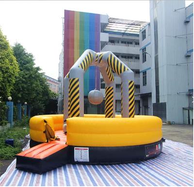 China 10M Yellow PVC Carnival Games Interactive Inflatable Meltdown For Adult for sale