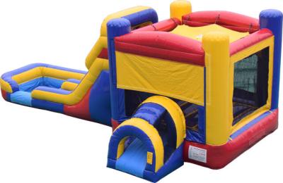 China Castillo de salto inflable azul rojo con el carril doble de la diapositiva combinado en venta