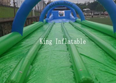 China Diapositiva inflable del resbalón del resbalón N de la aduana el 1200m de la diapositiva del PVC de los carriles inflables de la lona cuatro en venta