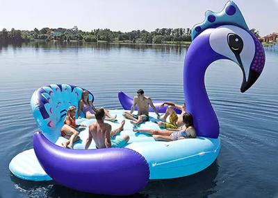 China 6 barcos flotantes del pavo real de las personas de la piscina del flotador de la isla pool del partido gigante inflable del lago en venta