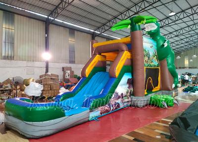 Κίνα Δεινοσαύρων ευτυχή λυκίσκου Bouncy Castle φωτογραφικών διαφανειών τ-Rex αναπήδησης κάστρα άλματος σπιτιών διογκώσιμα προς πώληση