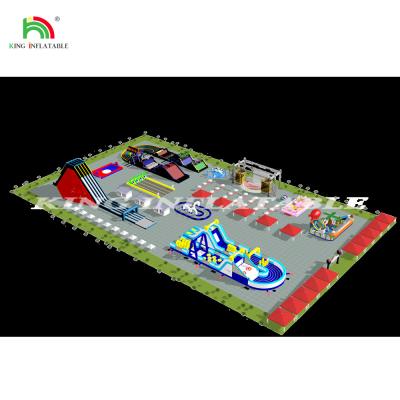 Cina Parco acquatico gonfiabile per bambini e adulti attrezzature di gioco acquatiche commerciali in PVC Parco acquatico terra gonfiabile per parco urbano in vendita