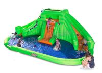 China Custom Crocodile Theme Water Slide Inflatable Splash Play PVC For Kids for sale