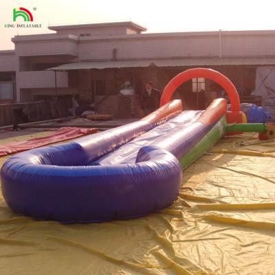 China Water Game Inflatable One Lane Slip N Slide City Slide With Soft Mat Water Slide With Pool For Event for sale