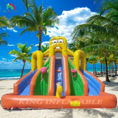 China Commercial Water Slide Inflatable Kids Outdoor Double Lane Water Slide Bounce House Inflatable Water Slide with Pool zu verkaufen