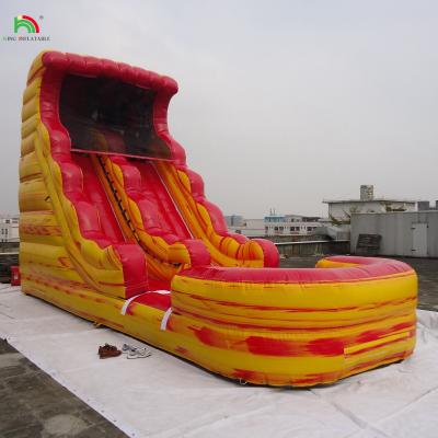 China Outdoor Backyard Kids Wet Bounce House Water Slide Jumpers Tropical Inflatable Commercial Water Slide for sale