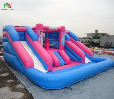 China Venta caliente tobogán de agua inflable de doble carril tobogán de agua inflable con piscina desmontable en venta en venta