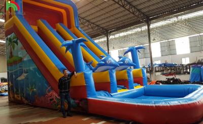 China Cheap Commercial Adult Waterslide Inflatable Bounce House Water Jumper Inflatable Water Slide Bouncy Castles With Pool F for sale