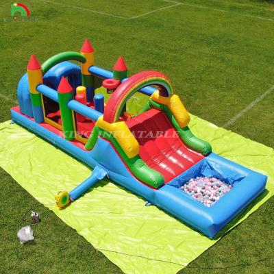 Chine Fête pour enfants, obstacles gonflables, maison à rebondir avec toboggan, trou de balle, grimpeur, obstacles, souffleur à vendre