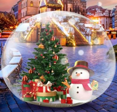 China 10FT Inflatable Snow Globe 0.5mm PVC Christmas Decorations Giant Transparent Inflatable Bubble Igloo Tent for sale