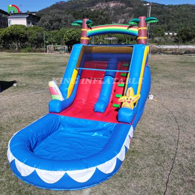 Chine Glissière d'eau en PVC commercial Glissière gonflable pour enfant Glissière gonflable avec piscine Glissière sèche humide adulte à vendre