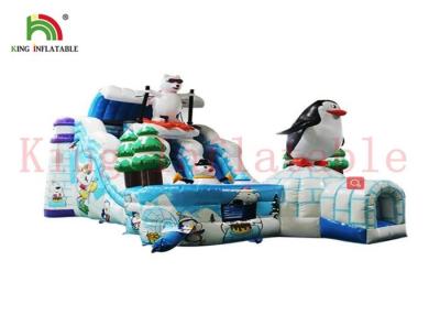 China Custom Ice And Snow World Inflatable Dry Slide With Bouncy Course Waterproof for sale