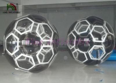 China Soccer Type Inflatable Walk On Water Ball , Black Kids Water Sports Games for sale