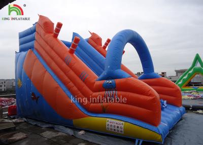 China Red Blue PVC Tarpualin Inflatable Dry Slide Puncture - Proof For Kindergarten for sale