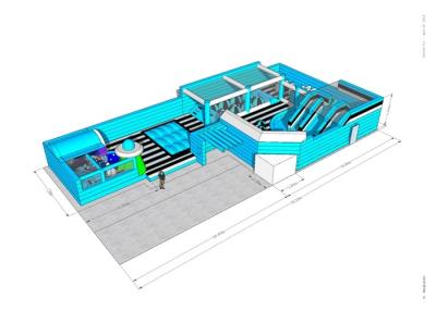 中国 青い長のポリ塩化ビニールの屋内子供29mの膨脹可能な遊園地 販売のため