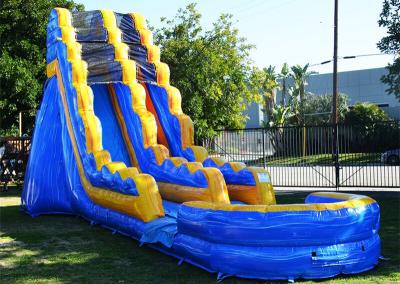 China Tobogán acuático inflable azul del Pvc del patio trasero el 15x36ft con la piscina en venta