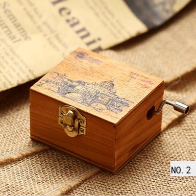 China China Wooden Music Box With Handle Rolling Birthday Gift for sale