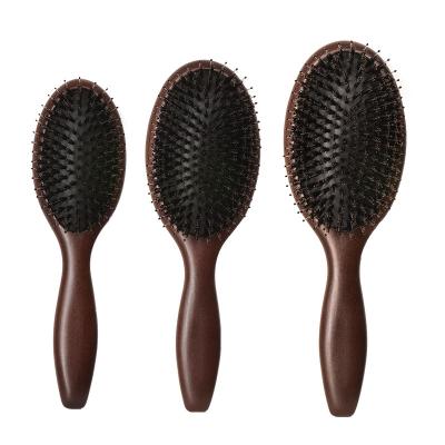 China Private label waterproof top grade wooden paddle hair extensions brush with boar& nylon bristle for sale