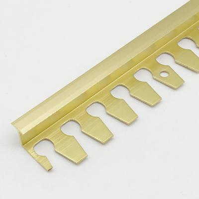 China Modern High Quality Brushed Brass Flexible Floor Trims T Shape Transition For Flooring for sale