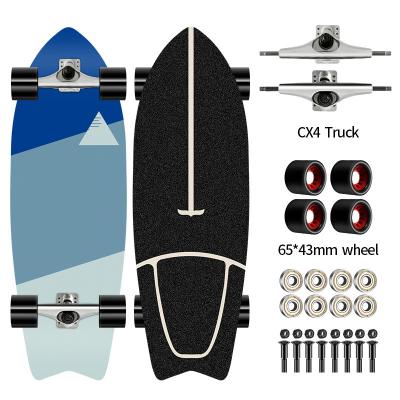 China CX4 Adult Maple Cruiser High Soft Surf Skateboard Single Kick Carving Skateboard OEM for sale