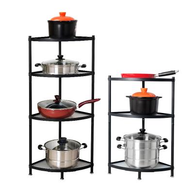 China Multilayer Stainless Steel Space Saving Kitchen Floor Pan Pot Storage Rack for sale