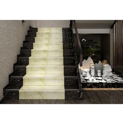 China Modern Light Yellow Marble Look Porcelain Step Nose Tiles For Farmhouse Apartment Philippines for sale