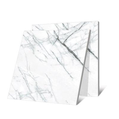 China Modern Super White Marble Glazed Floor 60x60 Polished Wall Tiles Porcelain Ceramic Square Tile for sale