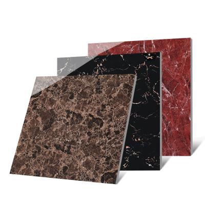 China Modern Tile Flooring Full Body Glazed Tile High Glossy Browns Color Stone Porcelain Tiles Solid Texture for sale