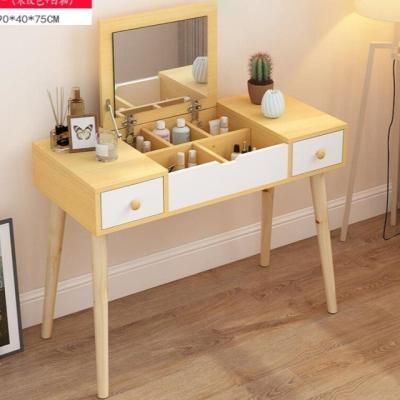 China (Other) Designer Custom Modern Adjustable Adults Bedroom White Wooden Makeup Mirrored Dressing Table With Mirror And Stool for sale